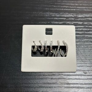 3 pack silver hoop Earrings